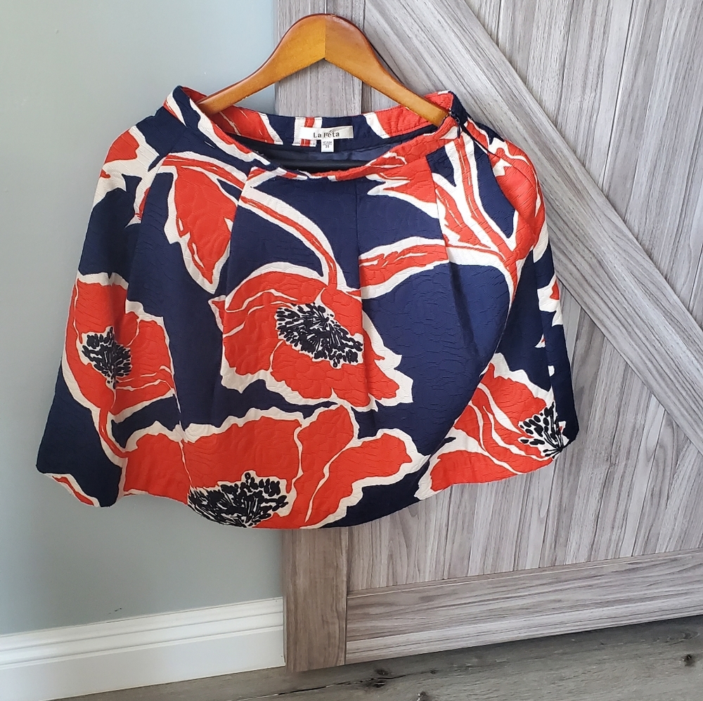 Floral skirt blue and red